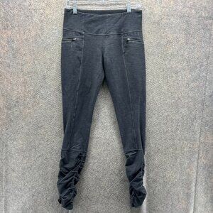 Lululemon Pants Women 8 Black Stretch Zip Ankle Ruched Leggings Athleisure